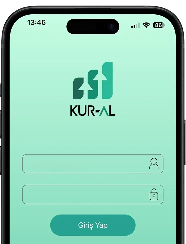 Kur-Al uygulaması — açılış ekranı